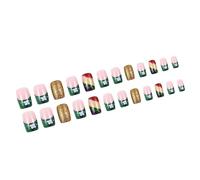 Patrick's Day Press On Nails Unghie francesi Punta Piazza Unghie finte Unghie Finte Quadrifogli Disegni Full Covers Un