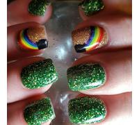 Patrick's Day Press Su Unghie Colla Falso Su Artificiale
