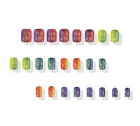 Patrick's Day Press Su Unghie Francesi Unghie Finte Quadrate Unghie Finte Finte Clovers Disegni Rivestimenti Unghie Acriliche