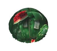Patrick's Watermelon Festival - Cuffia da doccia a doppio strato con fascia elastica, ideale per casa, spa, hotel e viaggi