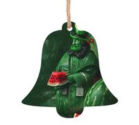 Patrick's Watermelon Festival Ornamenti in legno a forma di campana, 1 pezzo, ciondoli decorativi da appendere, design vintage per le vacanze