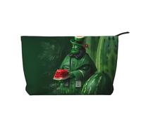 Patrick's Watermelon Festival - Trousse per trucchi in velluto a coste, versatile, con cerniera, per uso quotidiano e organizer da viaggio, Nero , Taglia unica