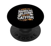 Patrimonio del Mississippi "DOVE FIORISCONO MAGNOLIE E Friggono il pesce gatto" PopSockets PopGrip Adesivo
