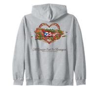 Patrimonio ispanico Porto Rico Mi Corazón Borinquen Felpa con Cappuccio