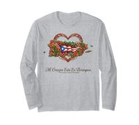Patrimonio ispanico Porto Rico Mi Corazón Borinquen Maglia a Manica