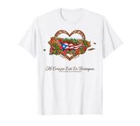 Patrimonio ispanico Porto Rico Mi Corazón Borinquen Maglietta