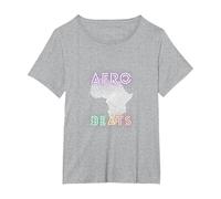 Patrimonio Musicale delle Impronte digitali dell'Africa Afro Beats Maglietta, Donna Plus-Size, Grigio Melange, 4X