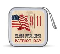 Patriot Day of September 11 Funny CD Case Holder Organizer 40 Capacità DVD Collection Storage Bag Portafoglio Libro per Auto Casa Viaggio