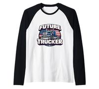 Patriot Future Trucker Bambino Figlio Ragazzo Camionista Americano Maglia con Maniche Raglan