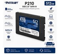Patriot P210 SSD 512GB 2.5" SATA III 520MB/s TBW 240 50K IOPS
