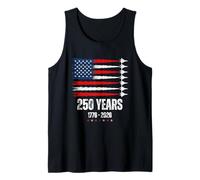 Patriotic 250 Years USA Flag Fighter Jets 4th of July Canotta