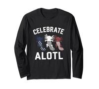 Patriotic 4th of July Axolotl USA Flag Celebration Axolotls Maglia a Manica