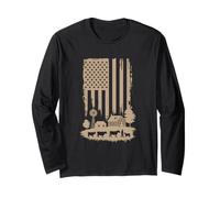 Patriotic 4th of July Cowboy Western American Flag Party Maglia a Manica