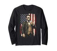 Patriotic Abraham Lincoln Bere caffè Freddo Vintage Maglia a Manica