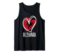 Patriotic Albania Carino Cuore Bandiera Albanese Bambini Ragazze Canotta