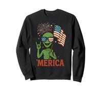 Patriotic Alien 'Merica Funny 4 luglio Scienza Felpa