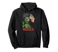 Patriotic Alien 'Merica Funny 4 luglio Scienza Felpa con Cappuccio