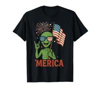 Patriotic Alien 'Merica Funny 4 luglio Scienza Maglietta