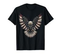 Patriotic American Flag Bald Eagle USA Pride 4th of July Maglietta