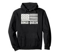 Patriotic American Flag Bingo Queen 4 luglio USA Felpa con Cappuccio