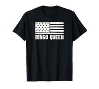 Patriotic American Flag Bingo Queen 4 luglio USA Maglietta