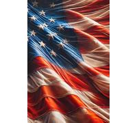 Patriotic American Flag Daily Planner - 6” x 9” Organizer with Hourly Schedule and Notes Section