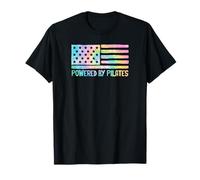 Patriotic American Powered by Pilates Flag 4 luglio USA Maglietta