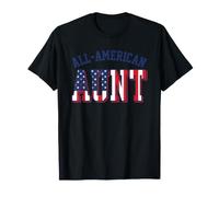 Patriotic Aunt USA Flag Theme Family Member Maglietta