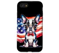 Patriotic Boston Terrier, cucciolo con bandiera americana a stelle e strisce Custodia per iPhone SE (2020) / 7 / 8