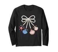 Patriotic Coquette Pearl Bow Summer Beachy Girly, conchiglie Maglia a Manica