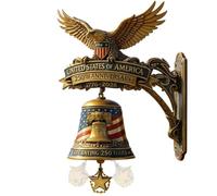 Patriotic Door Bell Mechanical - Cast Metal Welcome Chime, Antique Eagle Wall Mount, 250th Commemorative Porch Ringer, Rustproof Outdoor Farmhouse Hardware | For Homeowners