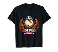 Patriotic Eagle Biker Freedom American Spirit Design Maglietta