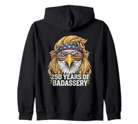 Patriotic Eagle Mullet | 250 Anni di Badassery in America Felpa con Cappuccio