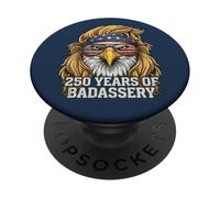 Patriotic Eagle Mullet | 250 anni di Badassery in America PopSockets PopGrip Adesivo