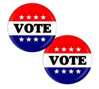 Patriotic Election Vote Pinback Buttons Bundle di 2 spille da 2,25 pollici facili da leggere, Metallo, Senza pietra