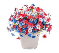 Patriotic Floral Decor, Red White Blue Flowers, 13.77inch Vibrant Color Display with Fade Resistant Function, Decorative Flowers for Indoor Outdoor Use, Bright Color Accent for Seasonal Display