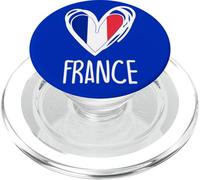 Patriotic France Pride, graziosa bandiera francese a forma di cuore per bambine e bambine PopSockets PopGrip per MagSafe