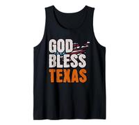 Patriotic God Bless Texas, Distressed American Flag Canotta