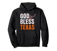 Patriotic God Bless Texas, Distressed American Flag Felpa con Cappuccio