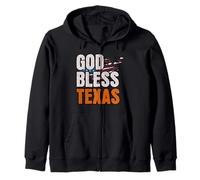 Patriotic God Bless Texas, Distressed American Flag Felpa con Cappuccio