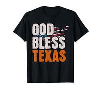 Patriotic God Bless Texas, Distressed American Flag Maglietta