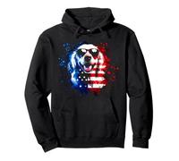 Patriotic Golden Retriever Bandiera Americana 4 Luglio Cane Felpa con Cappuccio