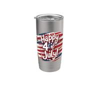 Patriotic Happy 4 luglio USA Firework Celebration Pride Bicchiere termico in acciaio inox doppia parete