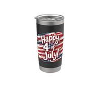 Patriotic Happy 4 luglio USA Firework Celebration Pride Bicchiere termico in acciaio inox doppia parete