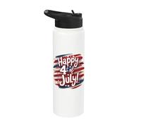 Patriotic Happy 4 luglio USA Firework Celebration Pride Stainless Steel Insulated Water Bottle