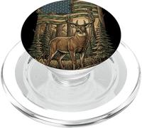 Patriotic Hunting Camo Flag Whitetail Buck Deer Hunter PopSockets PopGrip per MagSafe
