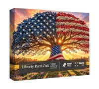 Patriotic Jigsaw Puzzle - 1000 Piece Landscape, American Flag Artwork Game