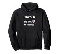 Patriotic Love Lincoln USA Il vero cuore d"America Felpa con Cappuccio