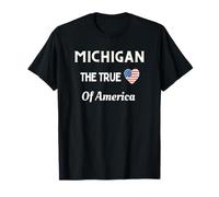 Patriotic Love Michigan USA Il Vero Cuore d America Maglietta