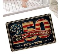 Patriotic Milestone, 250° Welcome Pad, 80 cm, antiscivolo, tappeto commemorativo a basso profilo, runner da cucina, protezione per pavimento con attrezzatura da studio in stile Heritage per il posto
